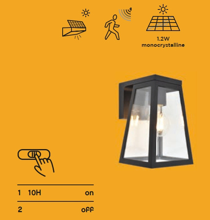 Kinkiet  FIA SOLAR - CZUJNIK RUCHU 6990901012 LUTEC