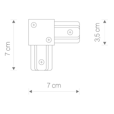 Złącze PROFILE L-CONNECTOR BLACK 9455 Nowodvorski