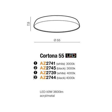 Plafon Cortona 55 3000K (white) AZ2741 AZZARDO