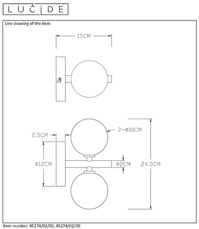 Kinkiet TYCHO - Wall light - G9 - Black 45274/02/30 Lucide