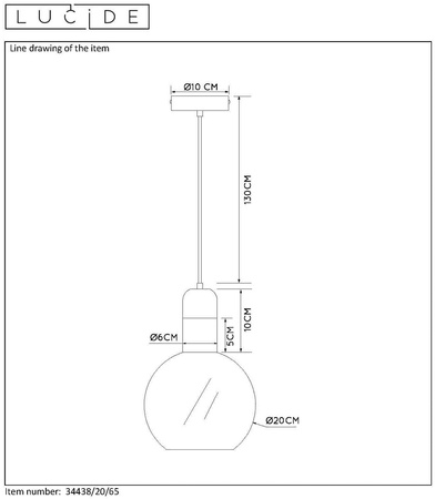 Lampa wisząca JULIUS - Pendant light - Ø 20 cm - E27 - Smoke Grey 34438/20/65 Lucide