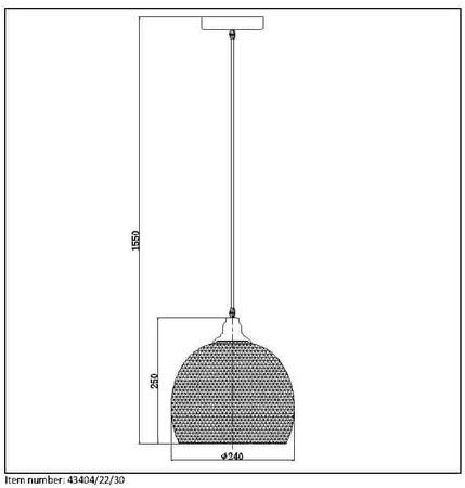 MESH - Lampa wisząca - Ø 22 cm - E27 - Black 43404/22/30 Lucide