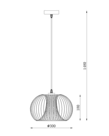 Lampa wisząca VINTI - Ø 30 cm - E27 - Copper 02400/30/17 Lucide