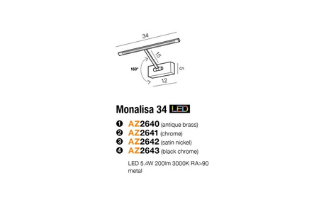 Kinkiet MONALISA 34 AZ2641 LED5,4W 3000K AZZARDO