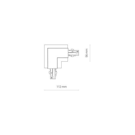 Łącznik kątowy wpuszczany prawy czarny CTLS RECESSED POWER L CONNECTOR, RIGHT (L-R) BLACK 8231 Nowodvorski