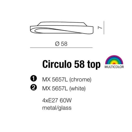 Plafon Circulo 58 AZ0985 white AZZARDO