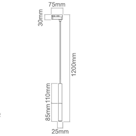 Lampa wisząca na szynę 1-fazową Slimi S Nero Track OR83095 ORLICKI