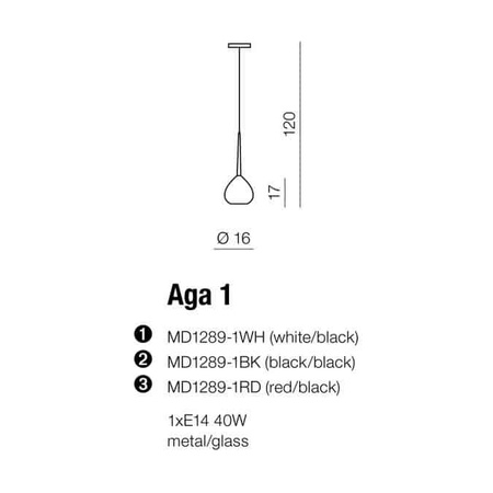 Lampa wisząca AGA 1 AZ1061 AZZARDO