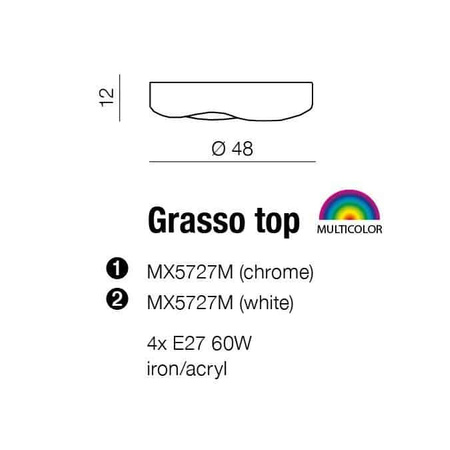 Plafon Grasso AZ0554 White AZZARDO