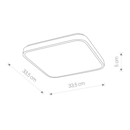 Plafon IP44 AGNES SQUARE LED WHITE 16W 33,5 cm 8112 3000K Nowodvorski