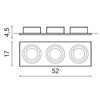 Oprawa stropowa Siro 3 AZ0773 Aluminium AZZARDO