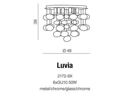 Plafon Luvia AZ2541 Chrome   AZZARDO