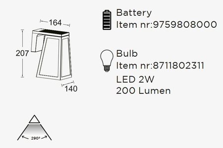 Kinkiet  FIA SOLAR - CZUJNIK RUCHU 6990901012 LUTEC