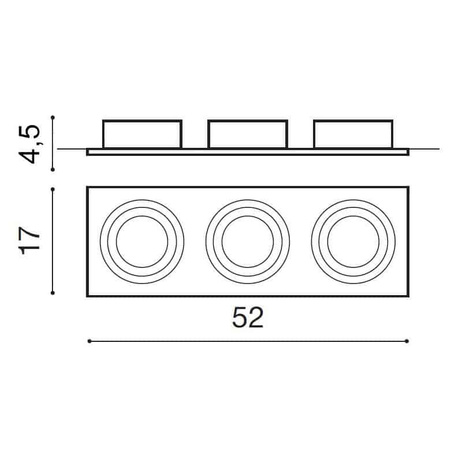 Oprawa stropowa Siro 3 AZ0773 Aluminium AZZARDO