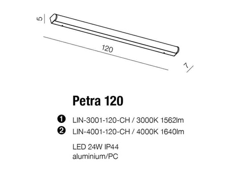 Kinkiet PETRA 120 CHROME AZ2471 IP44 AZZARDO neutralna