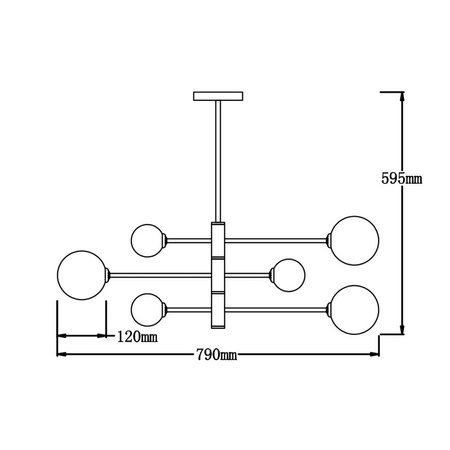 Lampa wisząca Dorado 6xG9 czarna LP-002/6P BK