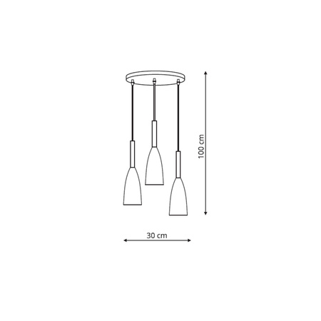 Solin 3 wisząca czarna LP-181/3P BK