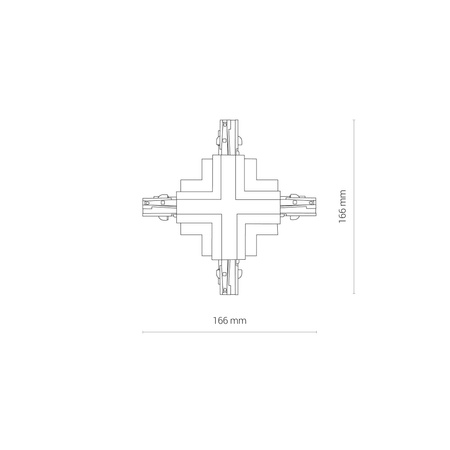 Łącznik krzyżowy wpuszczany czarny CTLS RECESSED POWER X CONNECTOR BLACK 8680 Nowodvorski