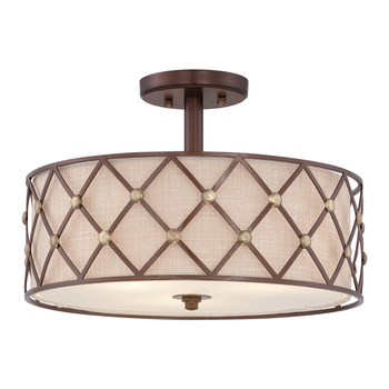 Półplafon Brown Lattice – 3 źródła światła QZ-BROWN-LATTICE-SF Elstead Lighting