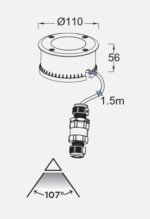 Lampa chodnikowa wpuszczana CYDOPS 7704216012 LUTEC